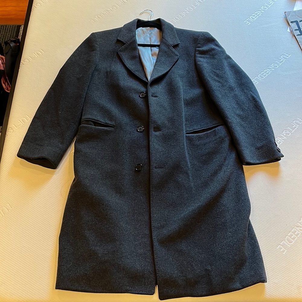 38R Gray Pea Coat, Grey Wool. Peaky Blinders. Fits Medium-Large build